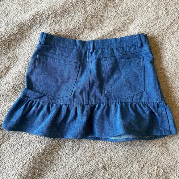 Tunnel Vision Kimmy Blue Denim Ruffled Mini Skirt - Picture 5 of 5